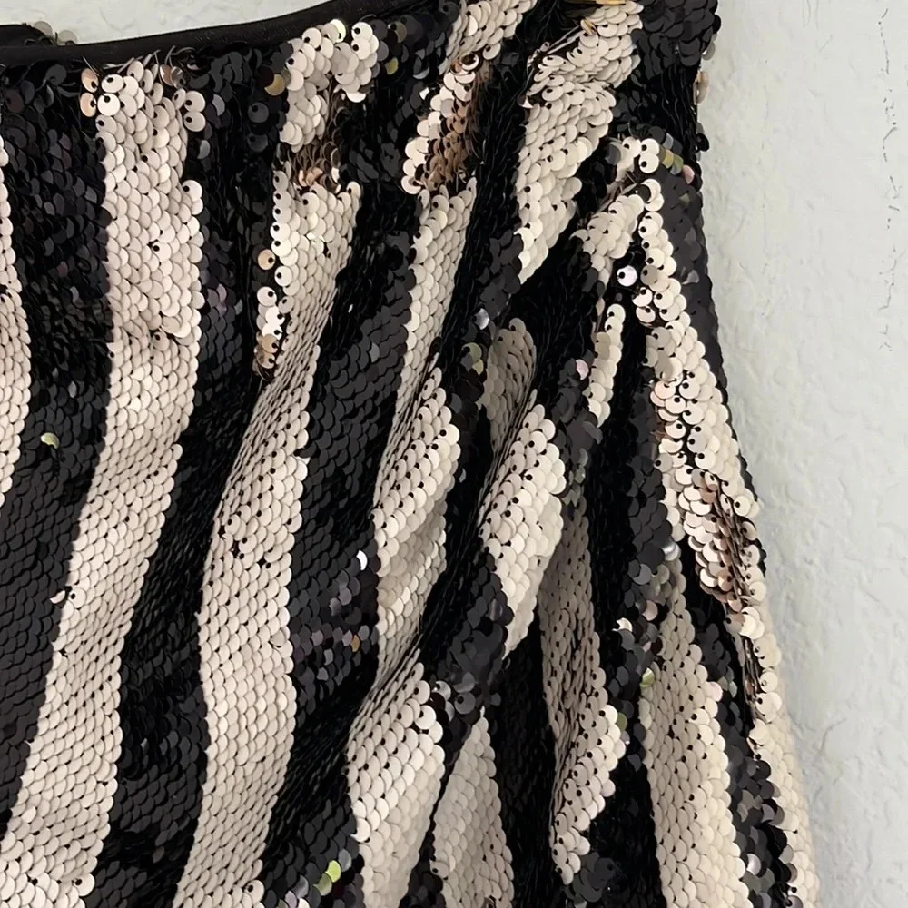 DO+BE Striped Sequin Skirt M - Picture 9 of 10